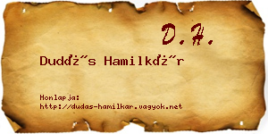 Dudás Hamilkár névjegykártya